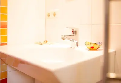 Ein Badezimmer in der Unterkunft Ferienhaus Waldesruh
