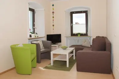 Ein Sitzbereich in der Unterkunft Ferienwohnung 