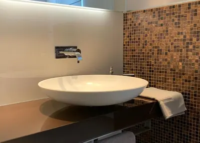 Ein Badezimmer in der Unterkunft Apartment am Festspielpark