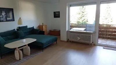 Ein Sitzbereich in der Unterkunft Ferienwohnung sunset Weissenstadt