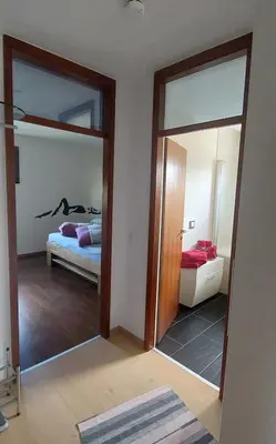 Ein Bett oder Betten in einem Zimmer der Unterkunft Ferienwohnung sunset Weissenstadt