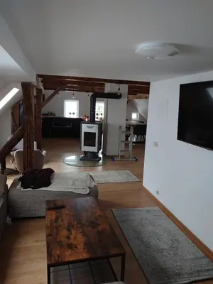 TV/Unterhaltungsangebot in der Unterkunft Historisches Aschberg Haisl Klingenthal, Terrasse, großer Garten 6 plus 2 Personen