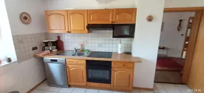 Küche/Küchenzeile in der Unterkunft Apartment O1 - Gut ausgestattete 3-Zimmer Wohnung 78qm für 1-3 Personen 1xDZ 1xEZ