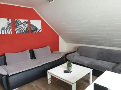 Ein Sitzbereich in der Unterkunft Lindner Ferienwohnungen und Doppelzimmer