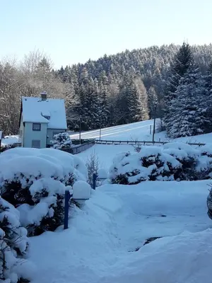 Ferienhaus Rosemarie Erlbach Vogtland im Winter