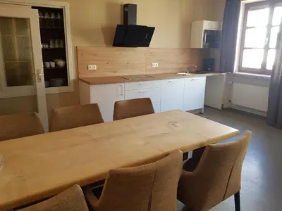 Küche/Küchenzeile in der Unterkunft Boardinghouse Marktplatz