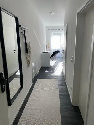 Ein Bett oder Betten in einem Zimmer der Unterkunft Apartments Saaldorf-Ferienhaus mit 6 Apartments 45qm-120qm direkt am Thüringer Meer-Bleilochtalsperre