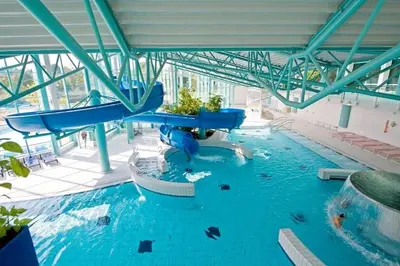 Der Swimmingpool an oder in der Nähe von Ferienhaus Nr 10B, Feriendorf Hagbügerl, Bayr Wald