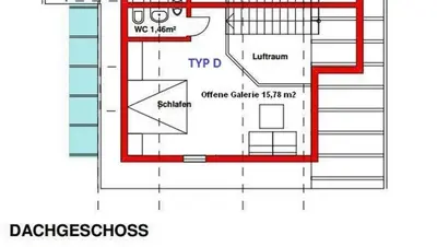 Grundriss der Unterkunft Ferienhaus Nr 8D, Feriendorf Hagbügerl, Bayr Wald