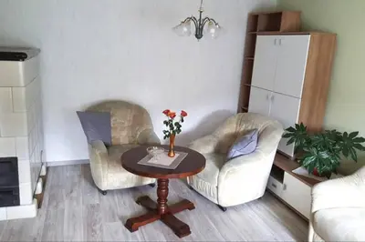 Ein Sitzbereich in der Unterkunft Sonnenblick Rittersgrün II