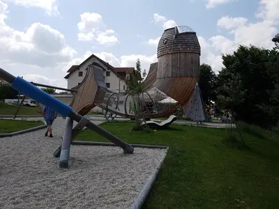 Ein Kinderspielbereich in der Unterkunft Ferienwohnung Robl