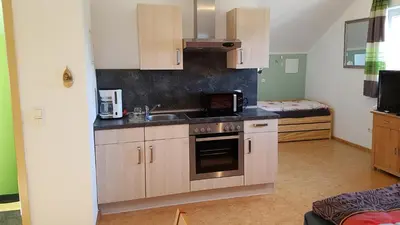 Küche/Küchenzeile in der Unterkunft Ferienwohnung Robl