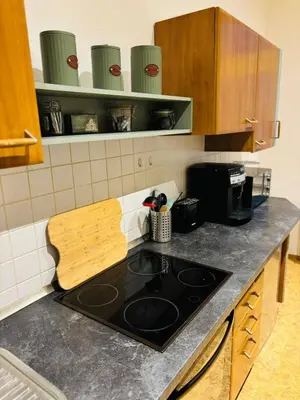 Küche/Küchenzeile in der Unterkunft moderne Ferienwohnung am Stadtwald von Plauen