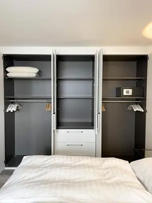 Ein Bett oder Betten in einem Zimmer der Unterkunft Ferienwohnung am Alexbad