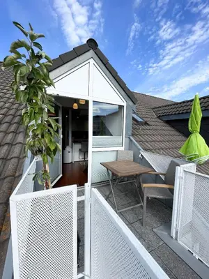 Ein Balkon oder eine Terrasse in der Unterkunft Ferienwohnung am Alexbad