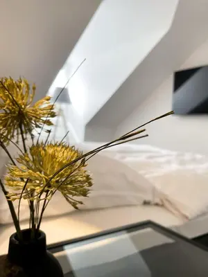 Ein Bett oder Betten in einem Zimmer der Unterkunft Ferienwohnung am Alexbad