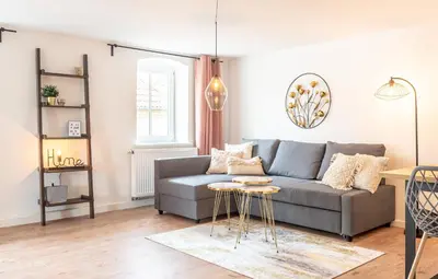 Ein Sitzbereich in der Unterkunft Lexapartments Design Apartment Altstadt Toplage 2 Zimmer