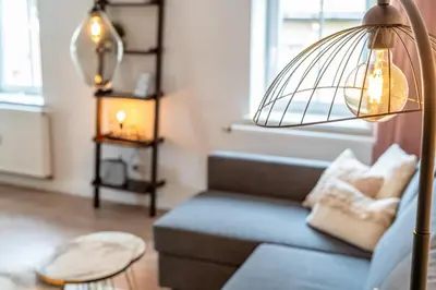 Ein Sitzbereich in der Unterkunft Lexapartments Design Apartment Altstadt Toplage 2 Zimmer