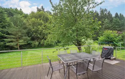 Ein Balkon oder eine Terrasse in der Unterkunft Ferienhaus Hennebacher Str. S