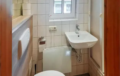 Ein Badezimmer in der Unterkunft Ferienhaus Am Trieberweg S