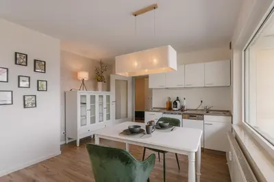 Küche/Küchenzeile in der Unterkunft Exklusiv & Zentral: 1-Zi. Apartment mit Balkon Stellplatz