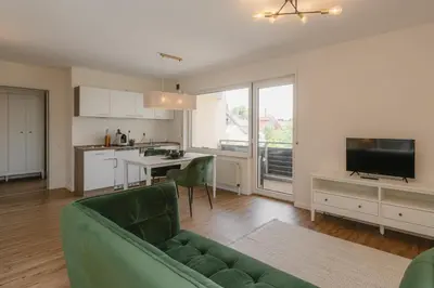 Küche/Küchenzeile in der Unterkunft Exklusiv & Zentral: 1-Zi. Apartment mit Balkon Stellplatz