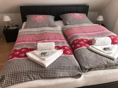 Ein Bett oder Betten in einem Zimmer der Unterkunft Konnis FerienHaus