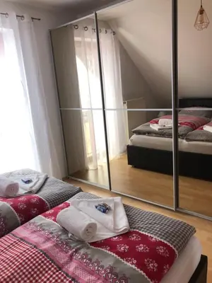 Ein Bett oder Betten in einem Zimmer der Unterkunft Konnis FerienHaus