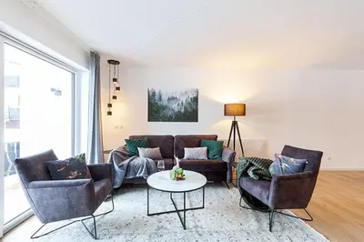 Ein Sitzbereich in der Unterkunft Die Fichtelsuite 1-6 Pers Ferienwohnung nahe Ochsenkopf Süd 800m in Fleckl
