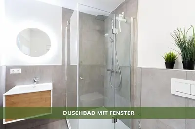 Ein Badezimmer in der Unterkunft Die Fichtelsuite 1-6 Pers Ferienwohnung nahe Ochsenkopf Süd 800m in Fleckl