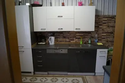 Küche/Küchenzeile in der Unterkunft Ferienwohnung auf dem Dach des Frankenwaldes