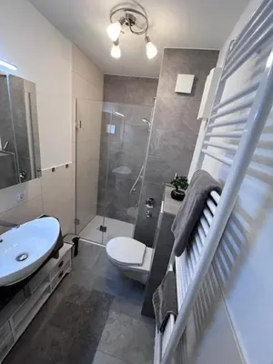 Ein Badezimmer in der Unterkunft Ferienwohnung Behnke