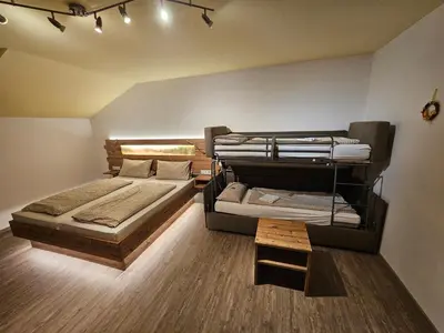 Ein Bett oder Betten in einem Zimmer der Unterkunft Pension Grünhaid