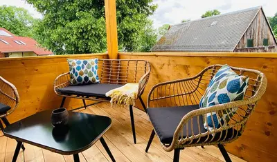 Ein Balkon oder eine Terrasse in der Unterkunft Ferienwohnungen Fichtelgrün