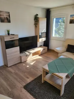 Ein Sitzbereich in der Unterkunft Ferienwohnung Sonnenhaus