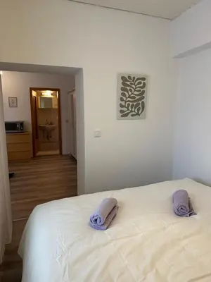 Ein Bett oder Betten in einem Zimmer der Unterkunft Zigeunermühle