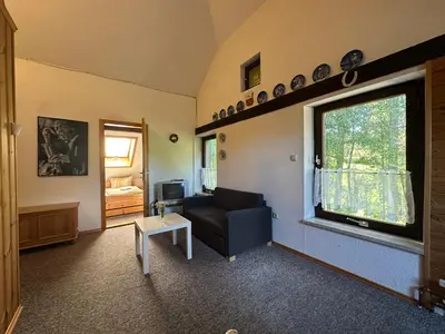Ein Sitzbereich in der Unterkunft Zigeunermühle
