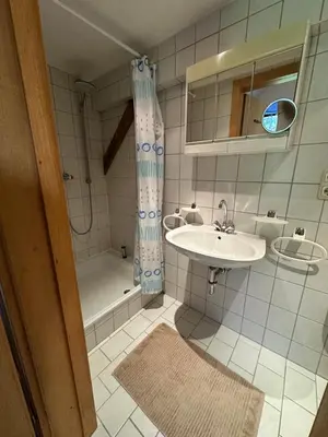 Ein Badezimmer in der Unterkunft Zigeunermühle