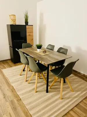 Ein Sitzbereich in der Unterkunft Ferienwohnung Auersbergblick