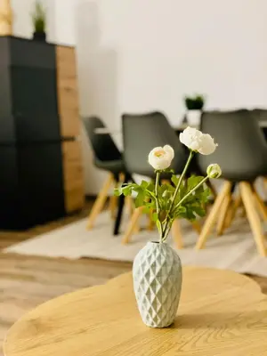 Ein Sitzbereich in der Unterkunft Ferienwohnung Auersbergblick