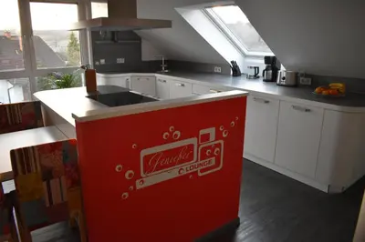Küche/Küchenzeile in der Unterkunft Ferienwohnung 360°