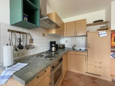Küche/Küchenzeile in der Unterkunft Ferienwohnungen Am Kirchberg Kapplblick