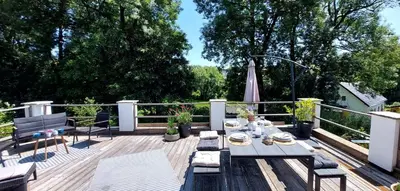 Ein Balkon oder eine Terrasse in der Unterkunft Ferienwohnungen Marienweiher