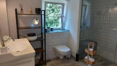 Ein Badezimmer in der Unterkunft Ferienwohnungen Marienweiher