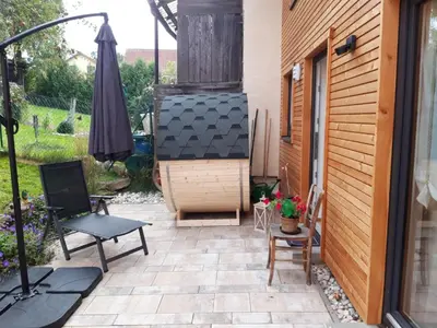 Ein Garten an der Unterkunft Gästehaus Andreas