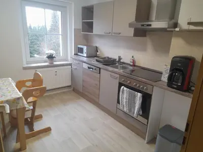 Küche/Küchenzeile in der Unterkunft Ferienwohnung Zern
