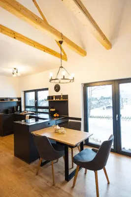 Küche/Küchenzeile in der Unterkunft Frankenwald-Lodge