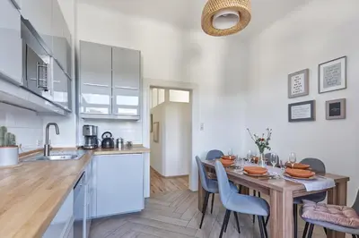 Küche/Küchenzeile in der Unterkunft Familien Ferienwohnung Haus Waldeck