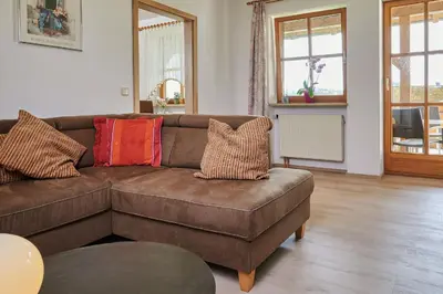Ein Sitzbereich in der Unterkunft Ferienwohnung Patermann