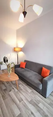 Ein Sitzbereich in der Unterkunft Ferienwohnung am Birkenwäldchen